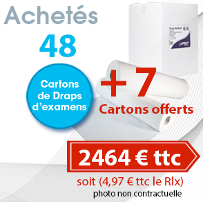 Offre spéciale 48 cartons  drap d'examen. Drap Médical 2 plis collés. Promotion draps d'examen pas cher, 