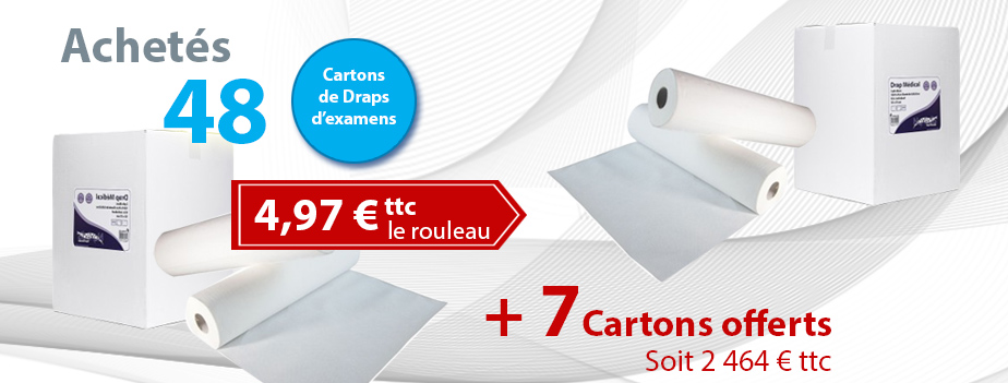 Drap d'examen, drap médicaux pas cher , offre spéciale draps d'examen pas cher, 48+28 draps d'examens