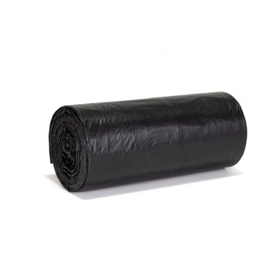 Sac Poubelle 50L Noir PEHD, vue côté sac poubelle
